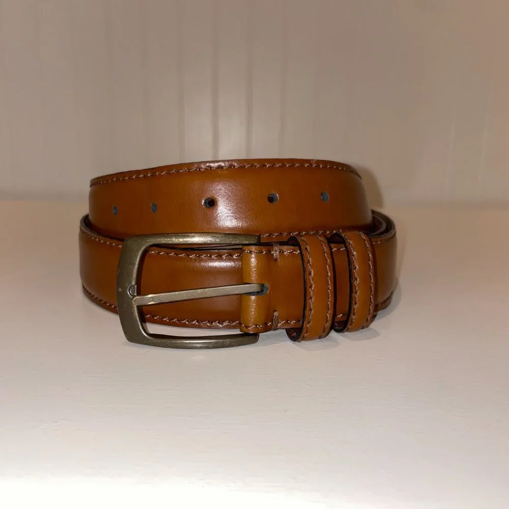 Men’s Italian Leather Belt Handcrafted in Italy | Tan Cognac Brown | 40/100